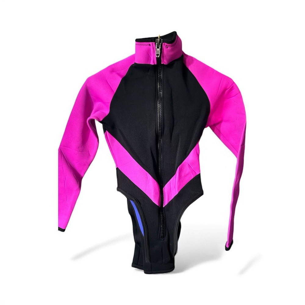 2 piece Pink, Blue and Black Wetsuit Sz.S EUC